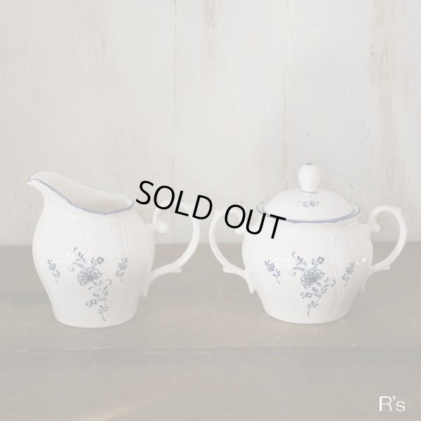 画像2: ノリタケ　CRAFTONE　クリーマー＆シュガーポットセット　青い花柄　未使用品（ケ3869）