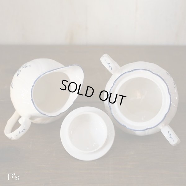 画像4: ノリタケ　CRAFTONE　クリーマー＆シュガーポットセット　青い花柄　未使用品（ケ3869）