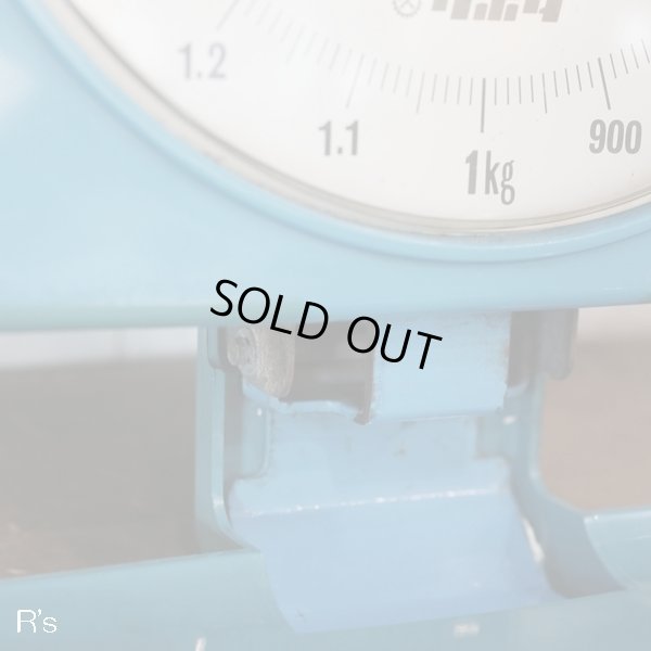 画像10: KUBOTA　クボタ　レトロ　温度計付きキッチンスケール/壁掛け秤　2Kg　ブルー　ユーズド品