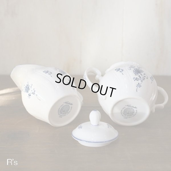 画像5: ノリタケ　CRAFTONE　クリーマー＆シュガーポットセット　青い花柄　未使用品（ケ3869）