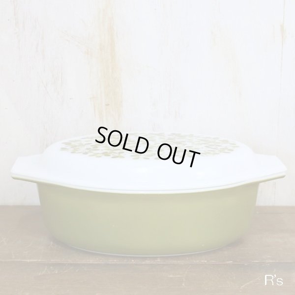 画像2: U.S.A.　オールドパイレックス　オーブンウェア　オーバルキャセロール　グリーン　アンティーク品（ヨ3885）