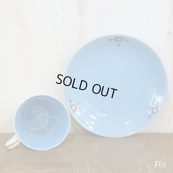 画像5: 幸兵衛窯　ペルシア色絵　鳥文様　カップ＆ソーサー　ブルー　未使用品