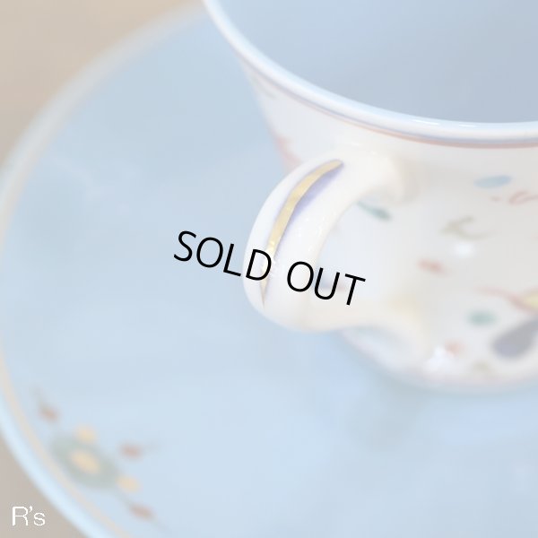 画像4: 幸兵衛窯　ペルシア色絵　鳥文様　カップ＆ソーサー　ブルー　未使用品