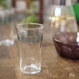 石塚硝子　アデリアグラス　レトロタンブラー/コップ　パンジー　グリーン　未使用品（ｂ3922）