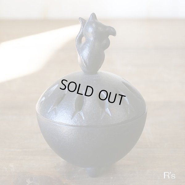 画像3: 南部鉄　香炉　猫×魚　未使用品（ン3931）