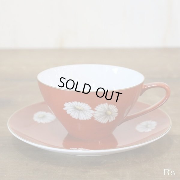 画像2: ノリタケ　赤菊　ティーカップ＆ソーサー　未使用品（え3943）