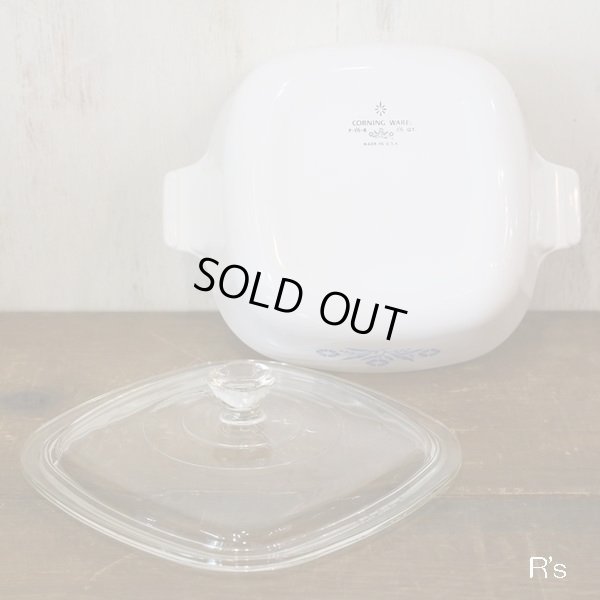 画像4: U.S.A.コーニング　旭硝子　パイロセラム　角型両手鍋/ガラス鍋　コーンフラワー　未使用品　説明書付き（よ3961）