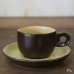 画像2: ノリタケ　FOLKSTONE　GENUINE　ストーンウェア　デミタスカップ＆ソーサー　茶×黄　未使用品（ AＱ 3970）