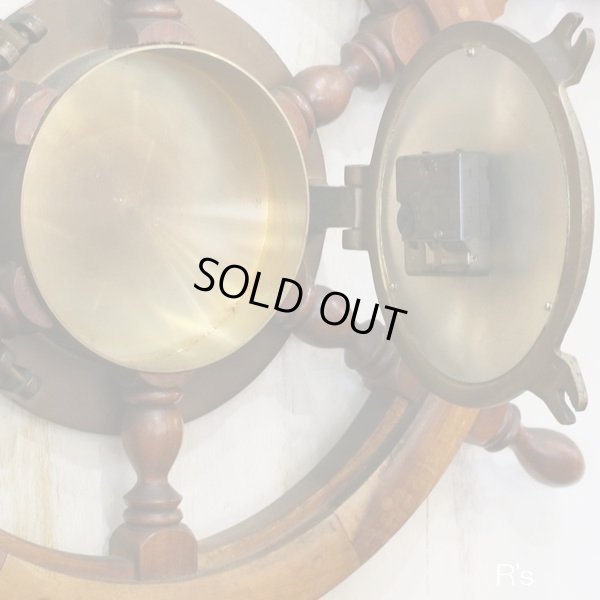 画像5: 船舵輪型　木製　壁掛け時計/ウォールクロック　SHIP'S TIME　ユーズド品