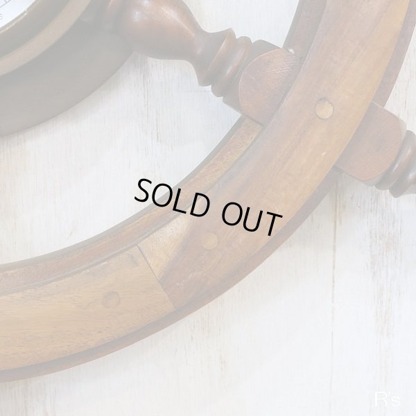 画像3: 船舵輪型　木製　壁掛け時計/ウォールクロック　SHIP'S TIME　ユーズド品