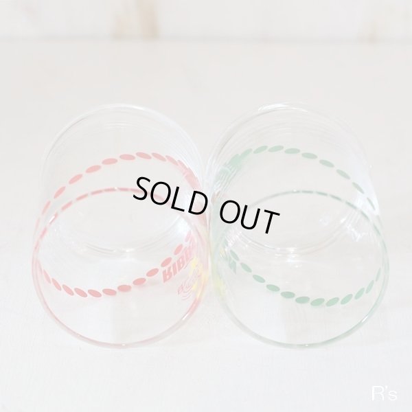 画像4: RIBBON　リボンシトロン　くるくるグラス/レトロコップ　レッド＆グリーン　ペアセット　未使用品