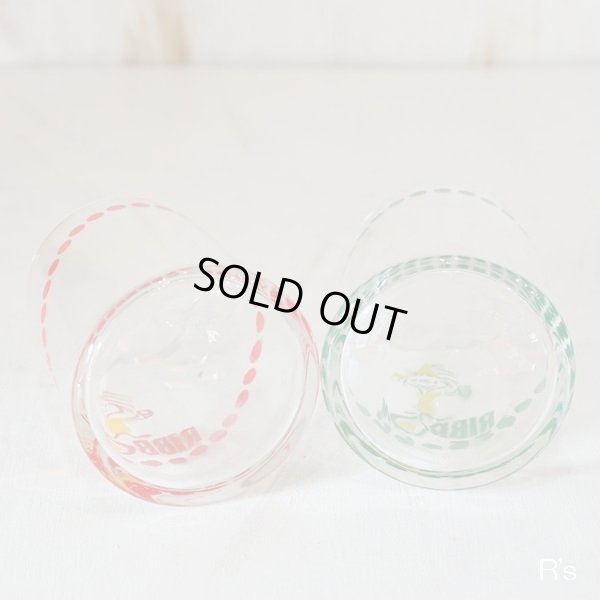 画像5: RIBBON　リボンシトロン　くるくるグラス/レトロコップ　レッド＆グリーン　ペアセット　未使用品