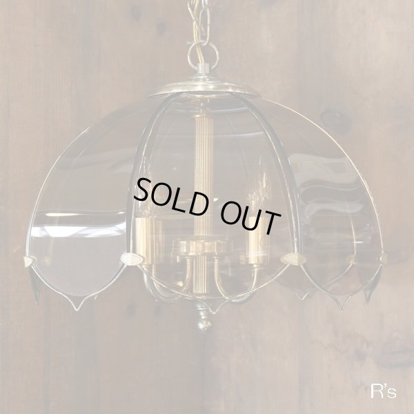 画像3: アンティーク調　シャンデリア　ガラスペンダントライト/吊り下げ照明　アンバー　ユーズド品