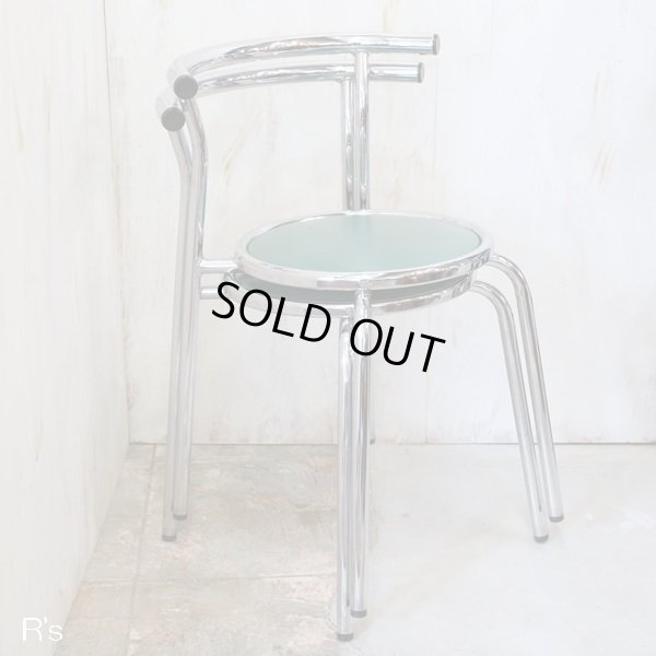 画像9: Chitose　スタッキングスチールチェアー/椅子　FLORA-HA　グリーン　ユーズド品