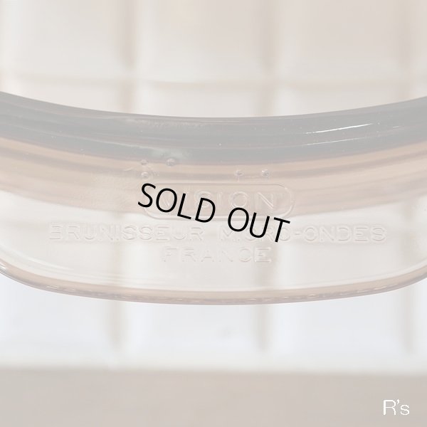 画像6: フランス　VISION　コーニング　脚付き　ガラス両手平鍋/キャセロール(お3202)　アンバー　未使用品