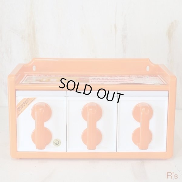 画像2: レトロ　タダプラ　調理容器　3連調味料入れ　クックテナー　オレンジ　未使用品　箱付き