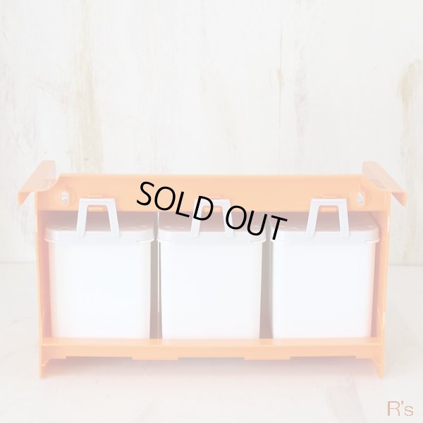 画像3: レトロ　タダプラ　調理容器　3連調味料入れ　クックテナー　オレンジ　未使用品　箱付き