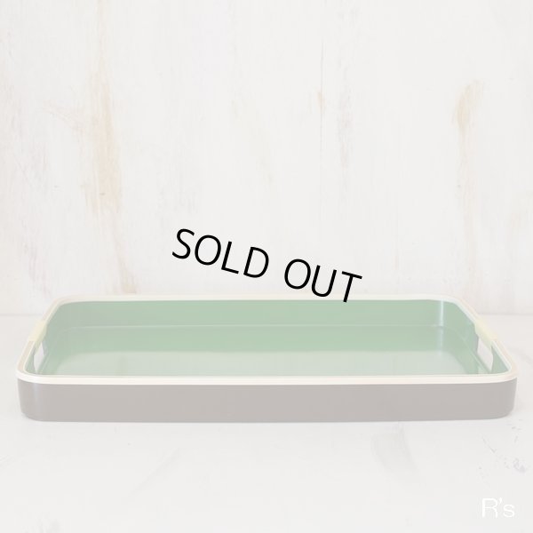 画像2: レトロ　お盆/サーブトレー　長方形　グリーン　未使用品