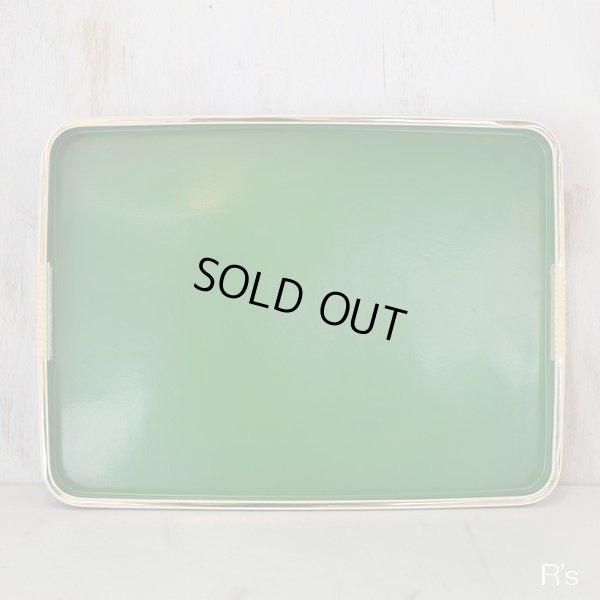 画像4: レトロ　お盆/サーブトレー　長方形　グリーン　未使用品