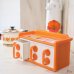 画像1: レトロ　タダプラ　調理容器　3連調味料入れ　クックテナー　オレンジ　未使用品　箱付き (1)