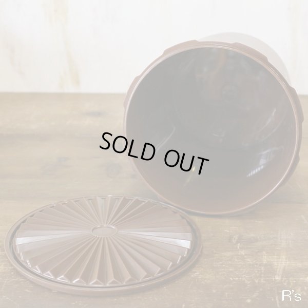 画像4: タッパーウェア　グランプリデコレーター　丸型保存容器　特大　ブラウン　柄付　未使用品（GG4064)