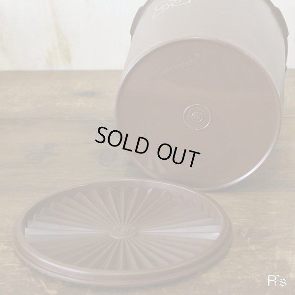 画像5: タッパーウェア　グランプリデコレーター　丸型保存容器　特大　ブラウン　柄付　未使用品（GG4064)