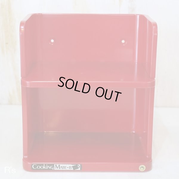 画像3: Cooking　MATE-B　レトロ　調味料保存ケース4個セット　調味料ラック　赤　仕分けシール付き　未使用品（ネ4102）