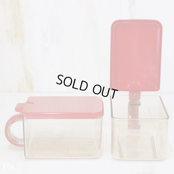 画像8: Cooking　MATE-B　レトロ　調味料保存ケース4個セット　調味料ラック　赤　仕分けシール付き　未使用品（ネ4102）