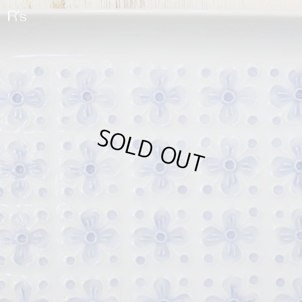 画像4: HAKUSAN　白山陶器　スクエアプレート　角型大皿　ブルー小花柄　未使用品