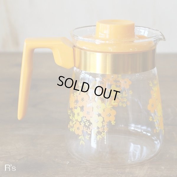 画像4: ハリオ　ティー・コーヒーポット　Lemon-3　オレンジ　花柄　未使用品（店4131）