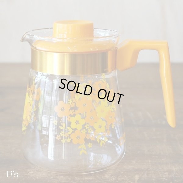画像2: ハリオ　ティー・コーヒーポット　Lemon-3　オレンジ　花柄　未使用品（店4131）