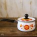 画像3: マルビシ　ホーローウェア　ホーロー片手鍋　16ｃｍ　花柄　オレンジ　未使用品（店4156）