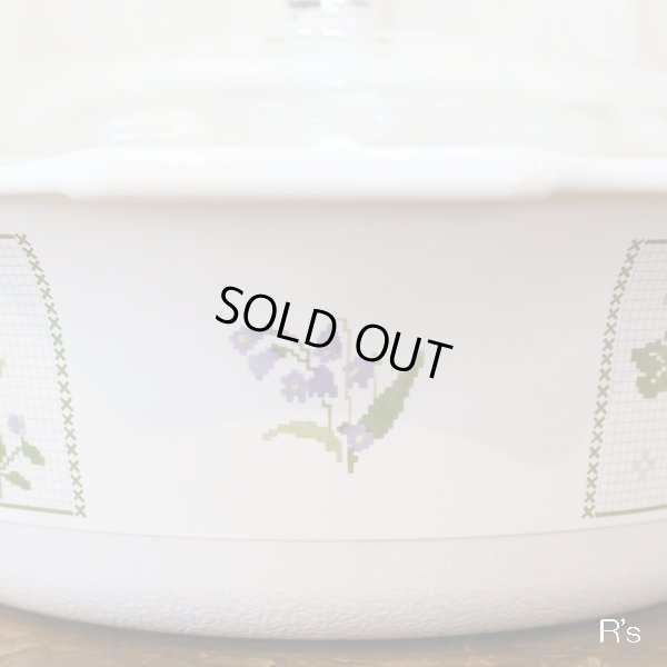 画像5: NARUMI　鳴海製陶　クックマスター　両手鍋　花柄　ドット絵　未使用品（店4160）