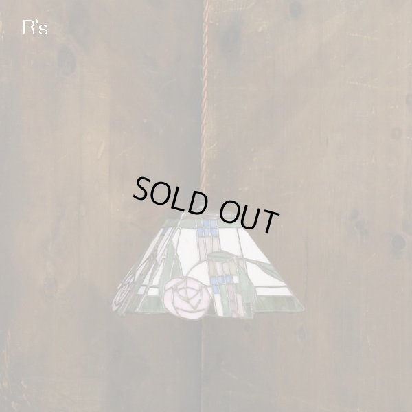 画像2: ステンドグラス　ペンダントライト　吊り下げ照明　花柄　ユーズド品（店4179）