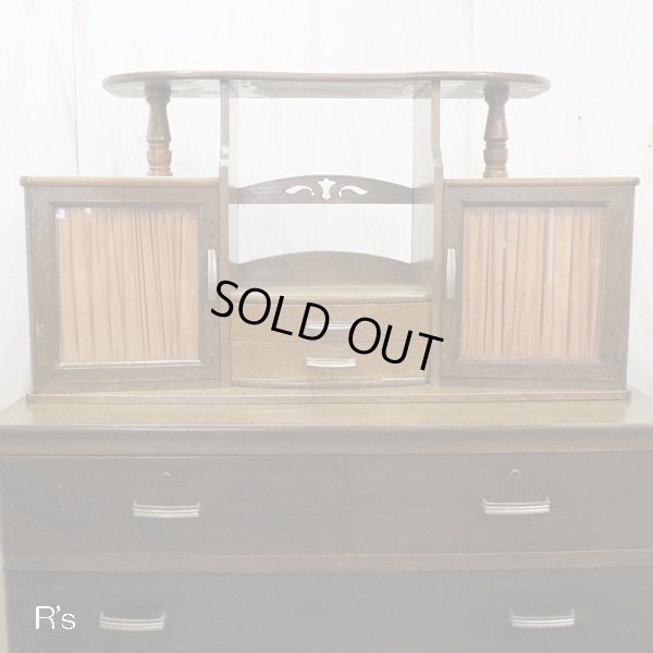 画像2: 木製　レトロ　6段タンス　飾り棚付き　ユーズド品（店4181）