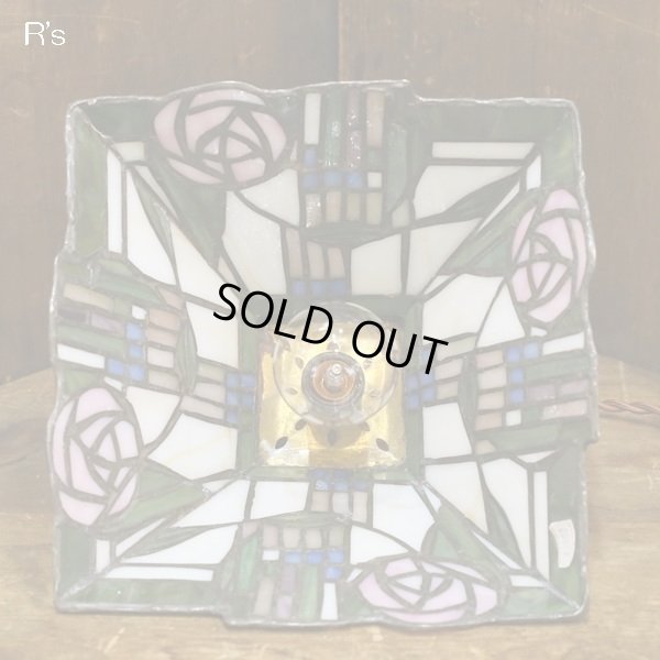 画像7: ステンドグラス　ペンダントライト　吊り下げ照明　花柄　ユーズド品（店4179）