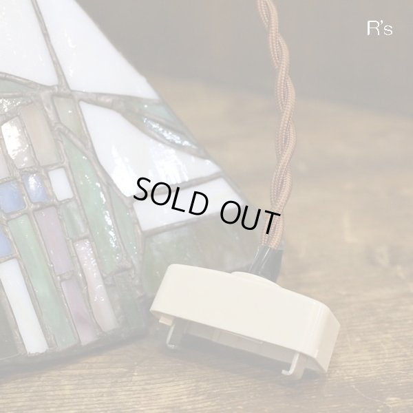 画像5: ステンドグラス　ペンダントライト　吊り下げ照明　花柄　ユーズド品（店4179）