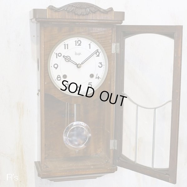 画像4: 明治時計　振り子時計　レトロ　柱時計　木製　11days　ユーズド品（店4194）