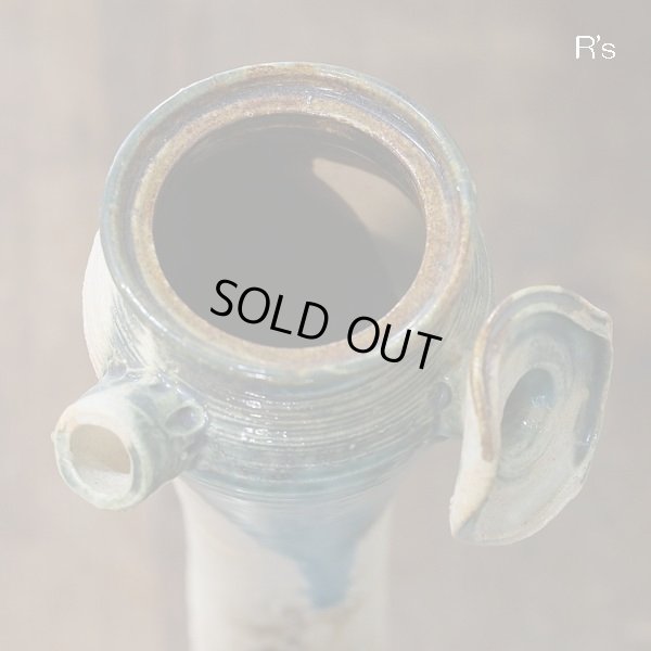 画像5: 宇田峡月・作　古信楽風急須型　花活け　花瓶　ユーズド品（ワ4263）