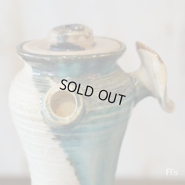 画像4: 宇田峡月・作　古信楽風急須型　花活け　花瓶　ユーズド品（ワ4263）