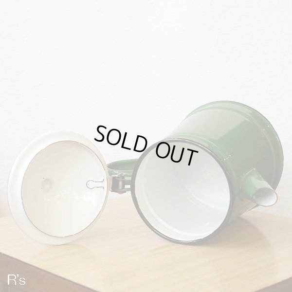 画像4: レトロ　ホーローポット　グリーン　ユーズド品（店4346）