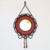 画像2: セルコン　レトロ　壁掛け鏡　ウォールミラー　珠飾り　HG6008　未使用品（店4360）