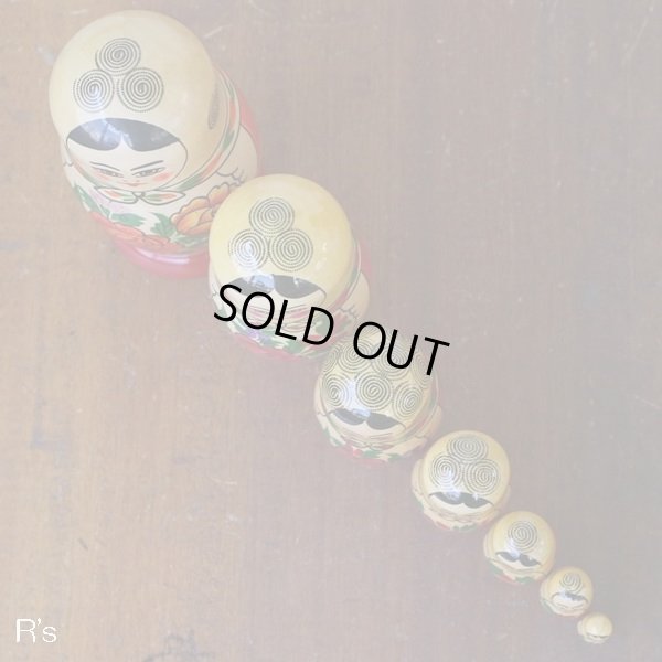 画像5: USSR　マトリョーシカ人形　スカーフを巻いた女性　7体セット　ユーズド品（ｑ4446）