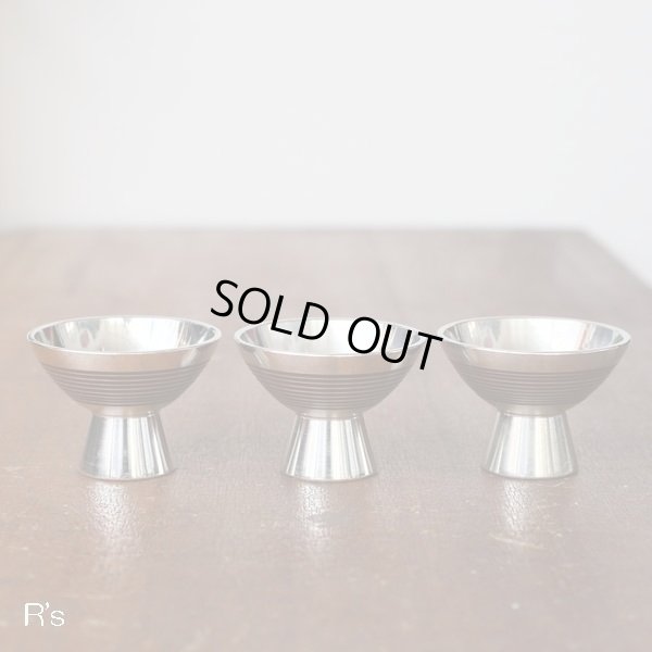 画像7: 浪華　錫半造　錫製　酒器　徳利＆盃3客セット　未使用品　共箱付き（ｑ4448）