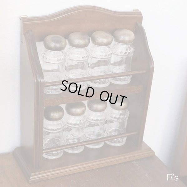 画像3: 台湾製　アンティーク風　木製スパイスラック　小瓶8個付き　未使用品（ｓ4457）