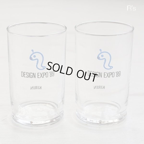 画像2: 1989年世界デザイン博覧会　KIRIN　デポちゃんグラス　2客セット　未使用品（v4546）