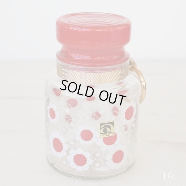 画像10: 石塚硝子　アデリア　ホームジャーセット　ガラスキャニスター2個セット　花まわし＆花つみ　未使用品　箱付き（箱12　4562）