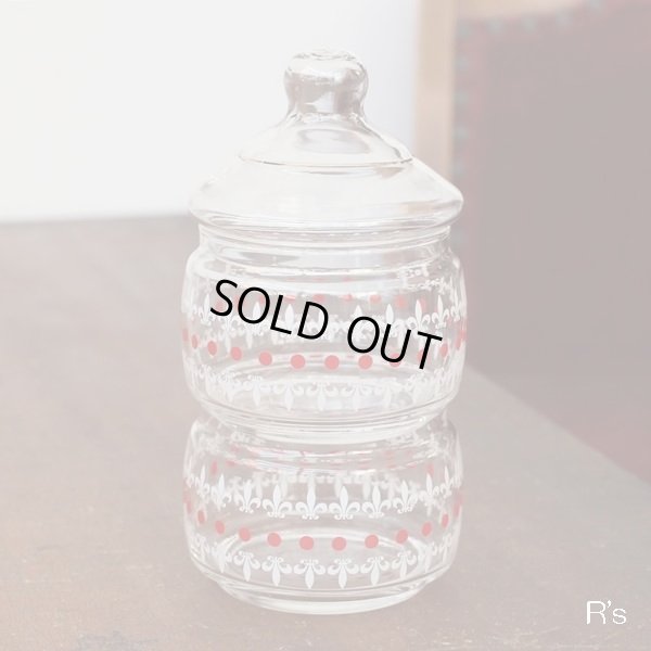 画像2: 石塚硝子　アデリアグラス　2段　ガラスキャニスター　スカーレット　未使用品（う4561）