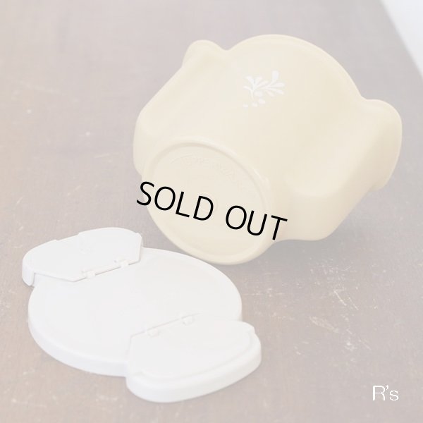 画像7: タッパーウェア　フレーバーケース　調味料入れ　2つ口　柄付き　イエロー　ユーズド美品（T4575）