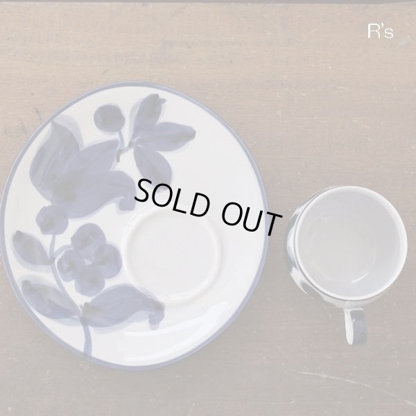 画像4: Sango　三郷陶器　カップ＆プレート　青い花柄　ハンドペイント　未使用品（箱12　4583）